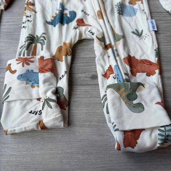 Sofia Mila Bamboo Baby Zippy Pajama size 3-6 months bear and dinosaur print - Picture 7 of 8